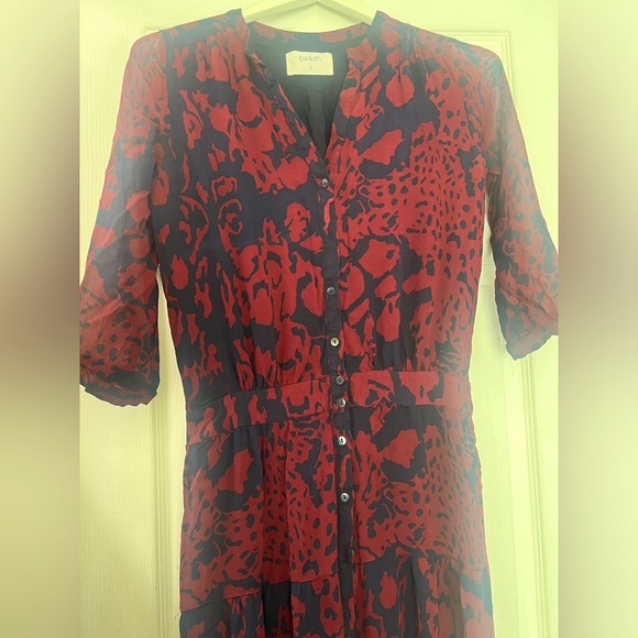 Ba&sh MARINE BLAKE CREPE-CHIFFON MAXI DRESS size 0 abstract bohemian chic - Picture 5 of 10